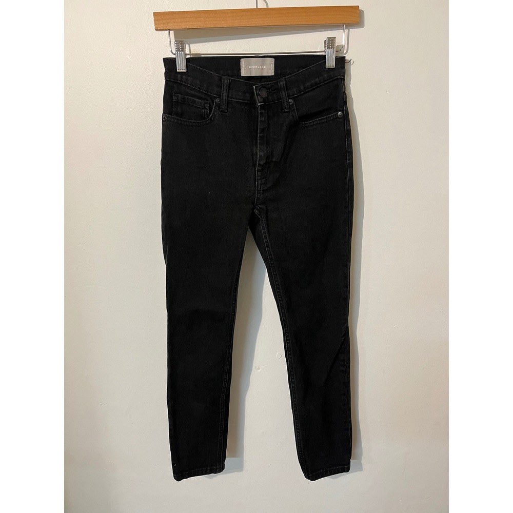 Everlane Women Black High Rise Skinny Ankle Jeans Size 25 Denim Pants
